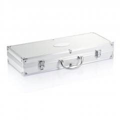 Set Ustensile Gratar Luxis - 12 Piese BBQ, Cutie Aluminiu, Otel Inoxidabil