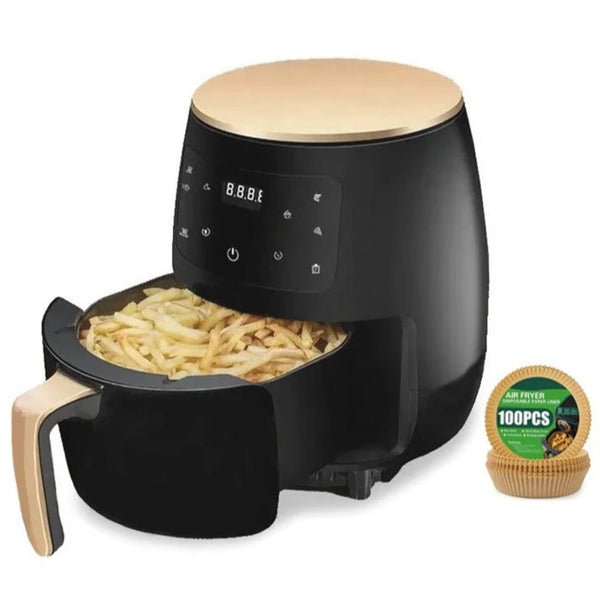 AirFryer - Friteuză cu aer cald fără ulei, 6L, 2400W, Digital, 8 Programe