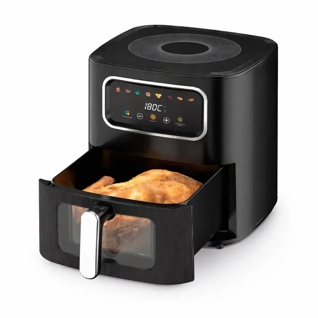 Friteuza Aer Cald Luxis - 10L, 2800W, Panou Digital, Gatire Fara Ulei, Negru - LUX-M60