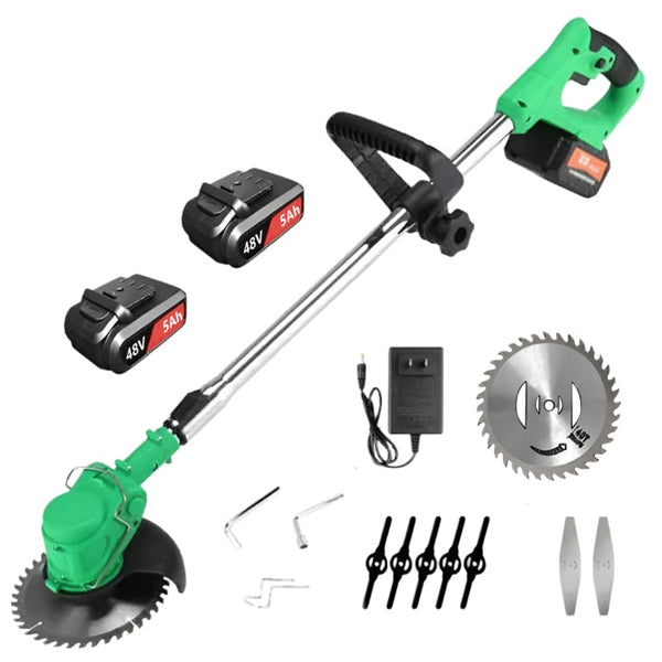Motocoasă Electrică - 1500W, 20000 RPM, Acumulatori 48V, 5000 mAh, 28 Accesorii, Trimmer