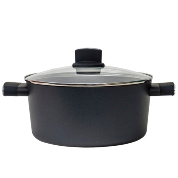 Oală Zilan - 3L, 24cm, Aluminiu Emailat, Capac Sticlă, Compatibil Orice Sursă Căldură - ECO ZLN 0843