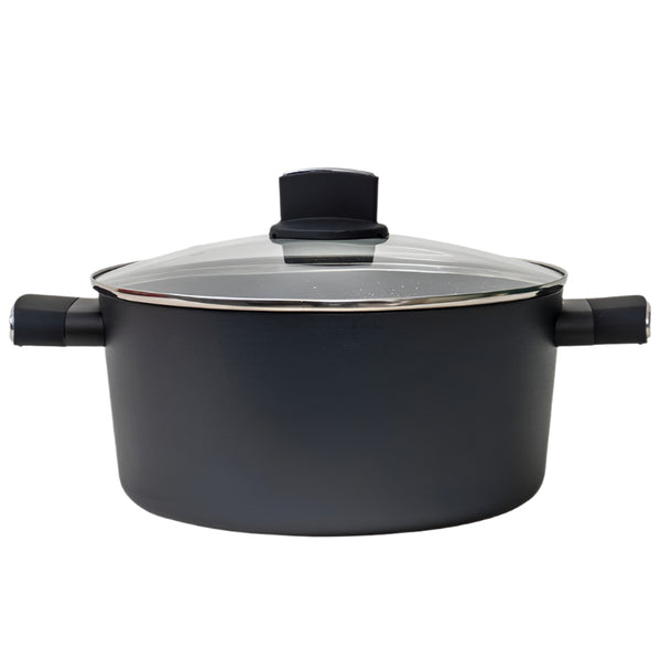 Oală Cu Capac Sticlă ECO Zilan - 26cm, 4L, Aluminiu, Compatibil Toate Sursele, ZLN 0850