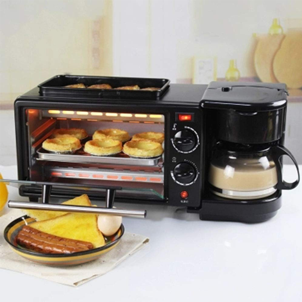 Aparat Mic Dejun Luxis 3 In 1 - 1250W, Cuptor 9L, Grill, Cafetiera 600ml, Inox - ApMicDejun-1250