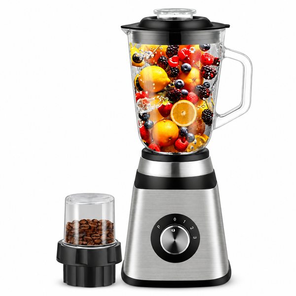 Blender LUXiS - 1000 W, 1,5 L, Cană din sticlă, Accesoriu râșniță - 2944