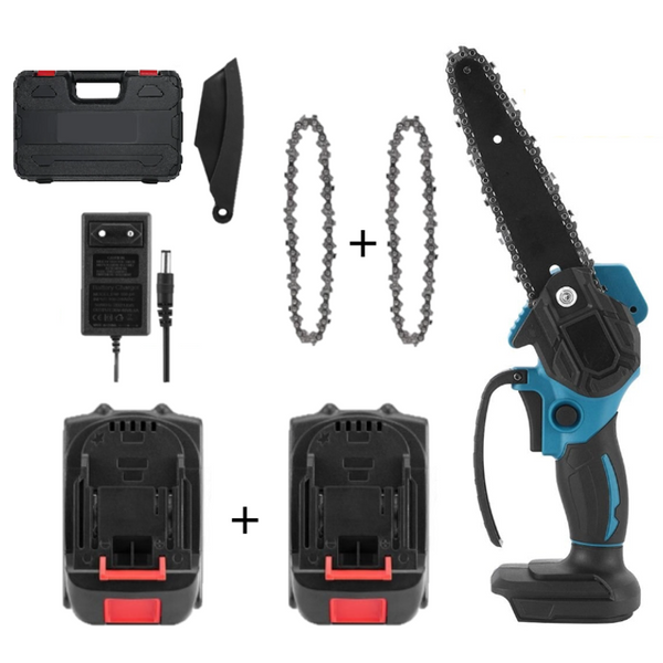 Mini Drujbă Electrică - 16CM, 2 Acumulatori 48V, 2 Lanțuri 16CM, Încărcător