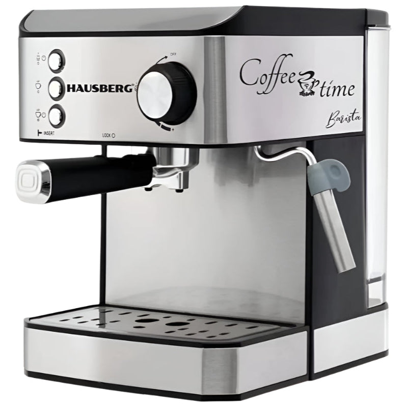 Espressor 2 in 1 cu Spumiera Hausberg HB3725 / 15 bar, 850-1000W, Aparat de Cafea Macinata si Cappuccino