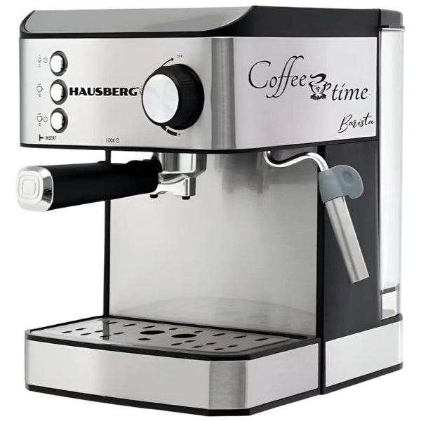 Espressor 2 în 1 cu Spumieră Hausberg HB3725 / 15 bar, 850-1000W, Aparat de Cafea Măcinată și Cappuccino