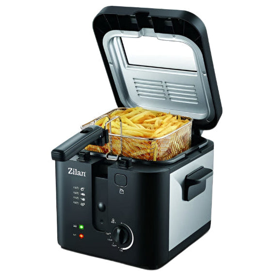 Friteuza Zilan - 1600W, 2.5L, Termostat Reglabil, Cuvă Detașabilă, Inox - ZLN0010