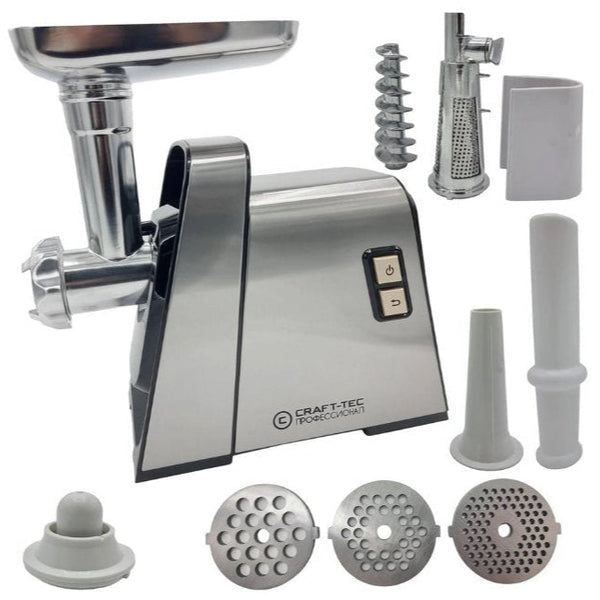Mașină de Tocat Carne și Roșii Electrică Inox - 3800W, 3 Site, 2.5kg, Accesorii de Roșii și Cârnați