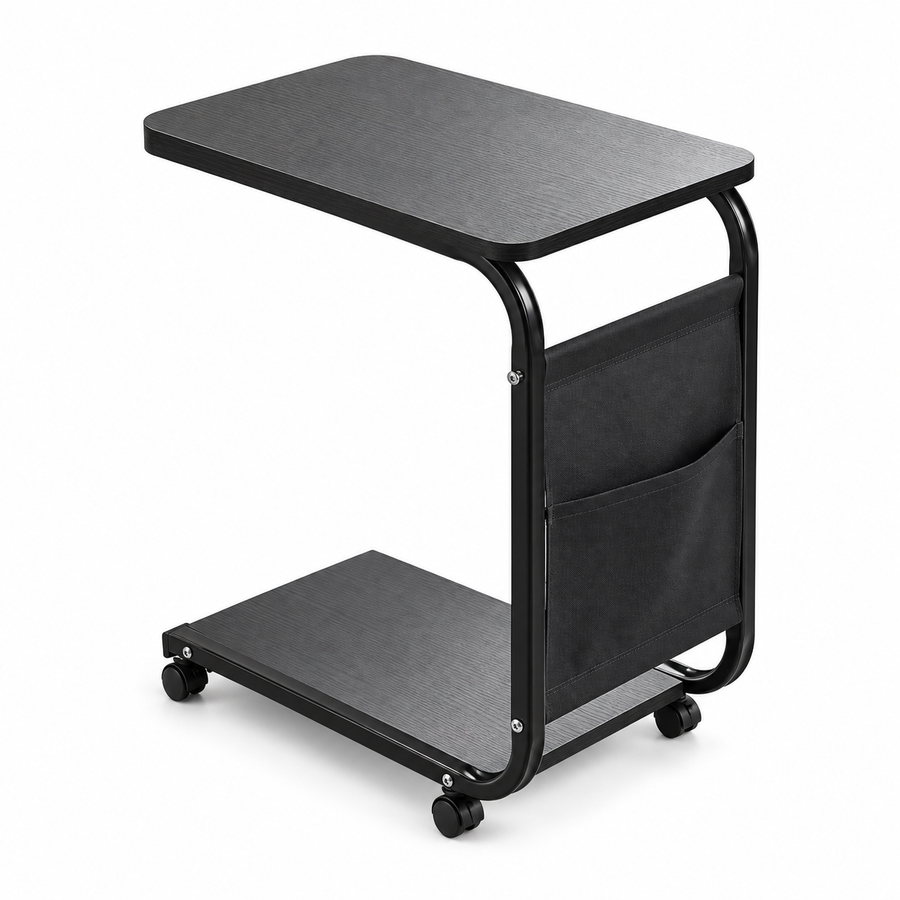 Măsuță Cafea/Laptop Portabilă Roți Luxis Negru 40*30*60cm 1.85kg, Compactă, Rezistentă - MCafea-114