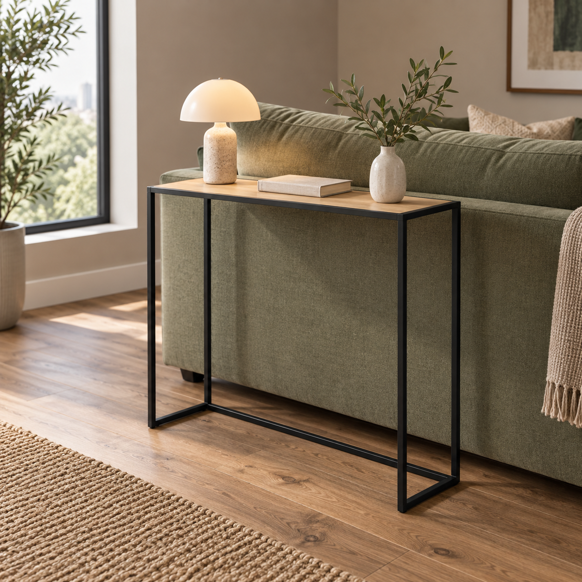 Măsuță Auxiliară Luxis cu Cadru Metalic, 56 × 26 × 66 cm într-o altă cameră