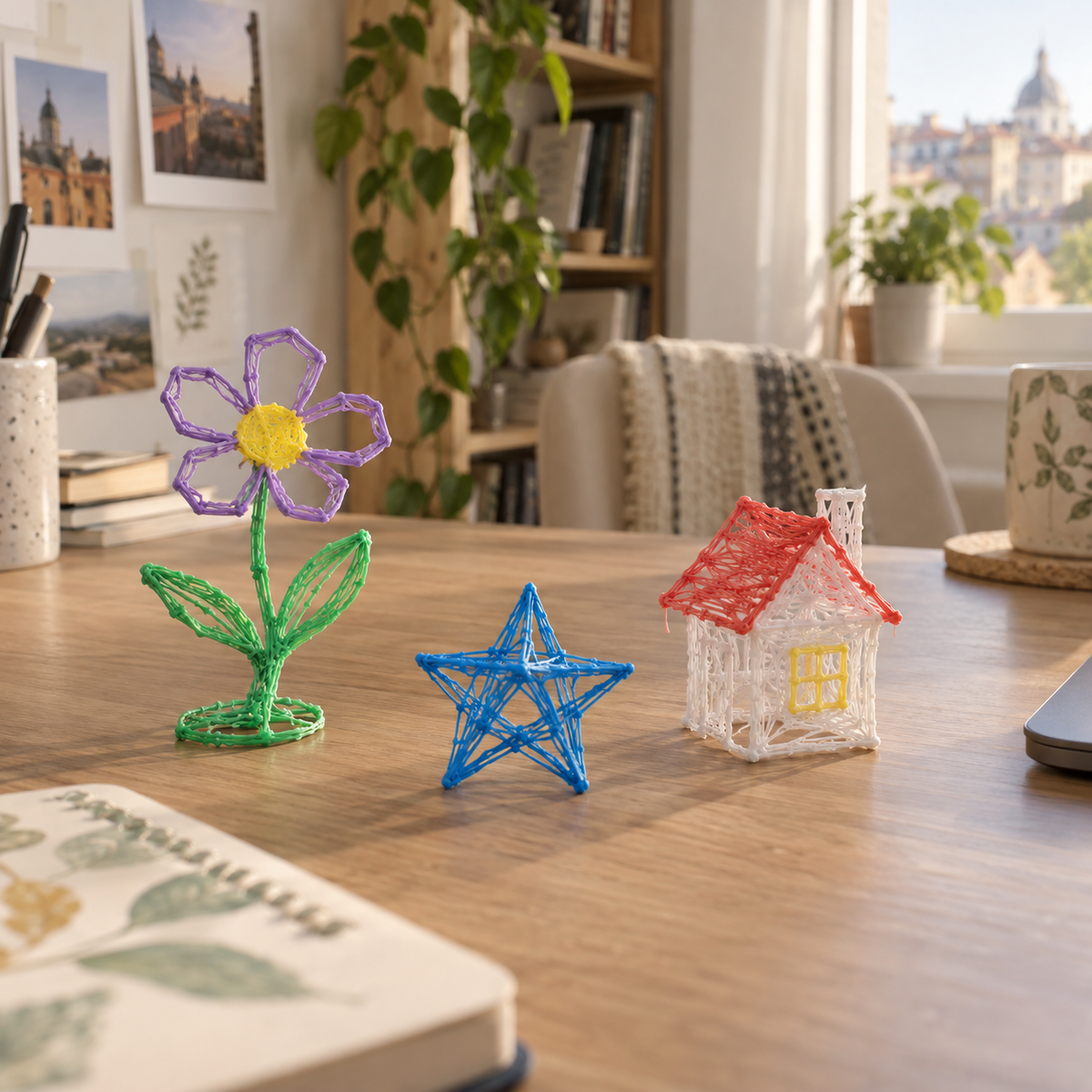 Inspirație pentru desen tridimensional cu Pix 3D LUXiS - Afișaj LCD, PLA/ABS 1,75 mm, 3 Rezerve Incluse, Temperatură și viteză reglabile - PEN2