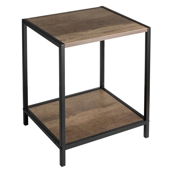 Măsuță Luxis cu 2 Niveluri și Cadru Metalic, 32 × 28,5 × 37 cm