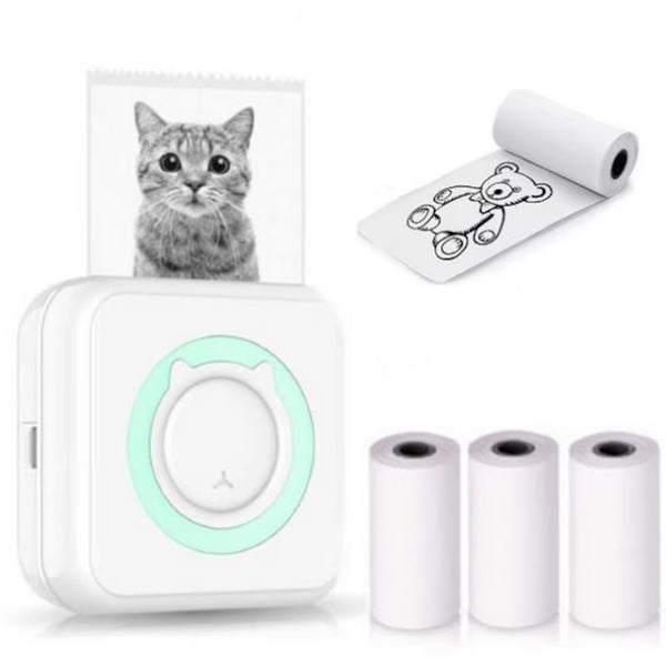 Mini Imprimantă Termică Luxis - 1200mAh, Bluetooth, Set 3 Role Hârtie 57x25mm, Compatibilă iOS/Android - MiniImp -Lux1200