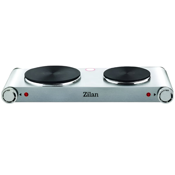 Plită Electrică Inox Zilan - Putere 2250W, 2 Ochiuri, Termostat Reglabil, Protecție Supraîncălzire - ZLN0542