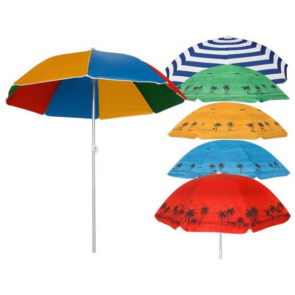 Umbrelă Plajă Premium cu Schelet Metalic - Ø 1.8 m, Înălțime 1.6 m - Culori Variate