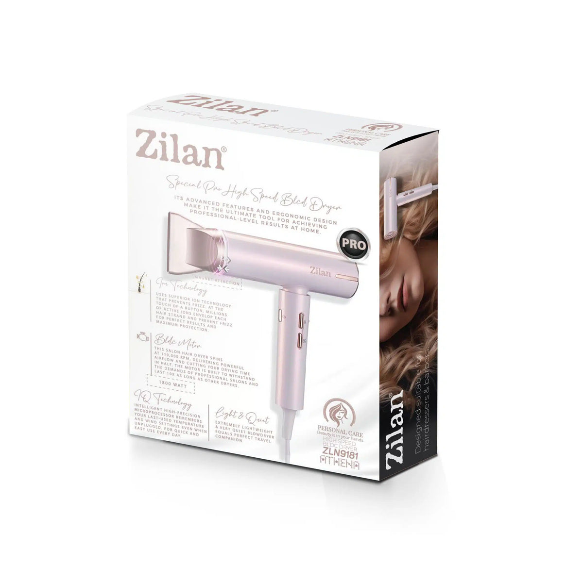 Uscător de Păr Zilan Athena Rose, 1800 W, Funcție Ionică - ZLN9181 – fotografie 3 cu detalii ale produsului