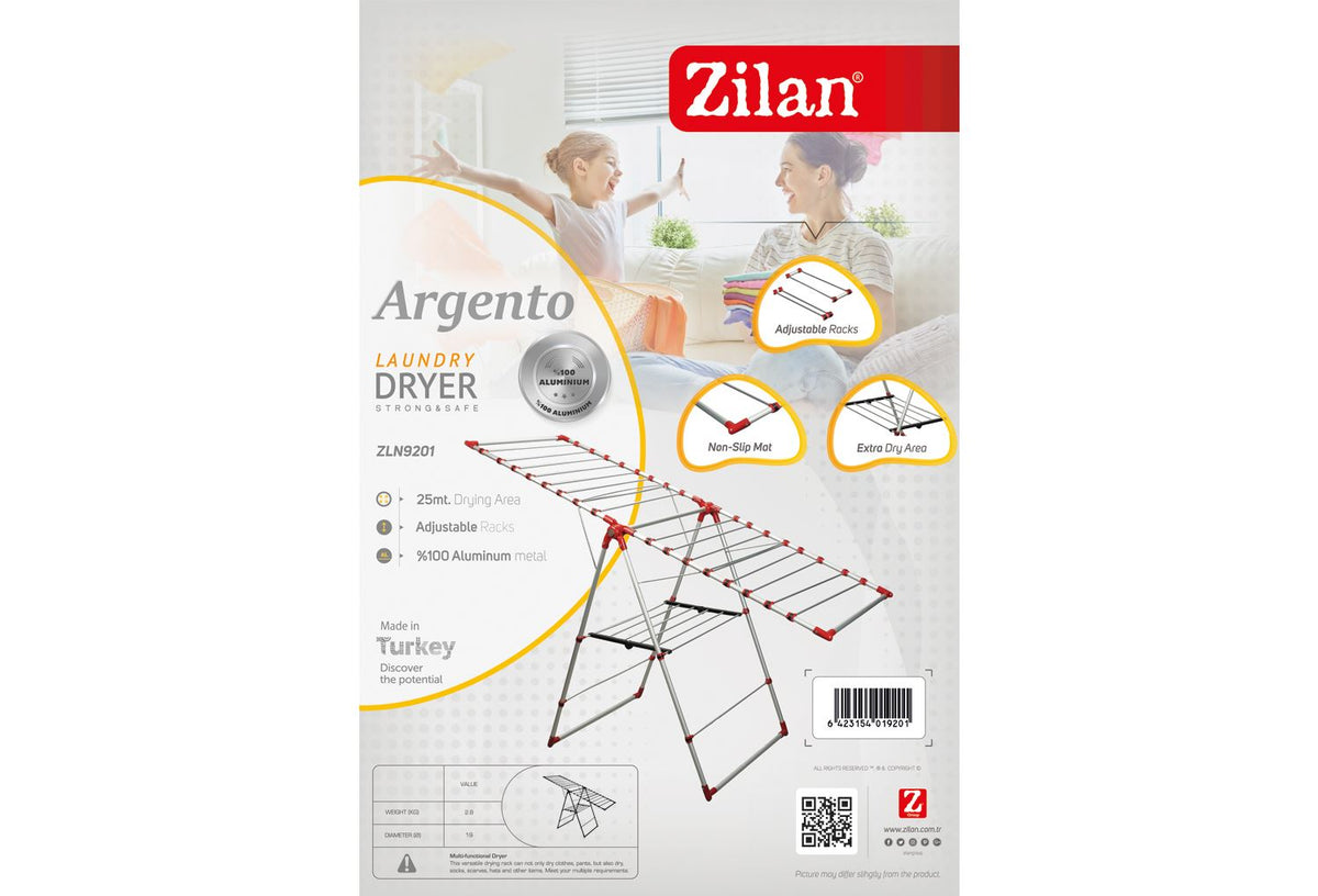 Zilan ZLN9201 – uscătorul de rufe Argento din aluminiu