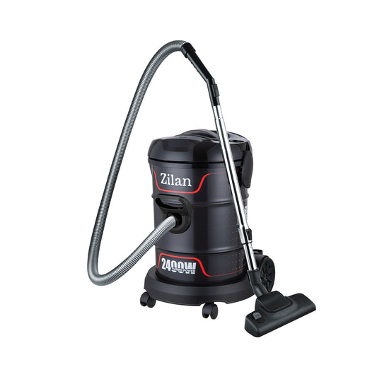 Aspirator fără sac Zilan ZLN2006, 2400 W, recipient metalic 21 L, cu furtun, tub telescopic și perie pentru podele