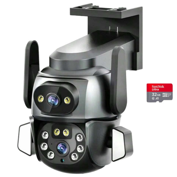 Cameră de Supraveghere WIFI - 8K (16MP) - Proiectoare Laterale de Lumină, Infraroșu, 355°