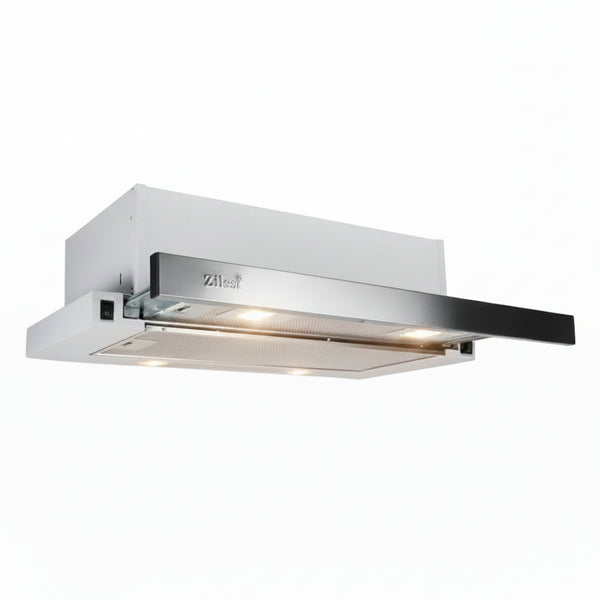 Hotă Telescopică Zilan - 2 Motoare, 190W, 3 Viteze, 420 m³/h, LED, 60cm, Încorporabilă Albă - ZLN3680