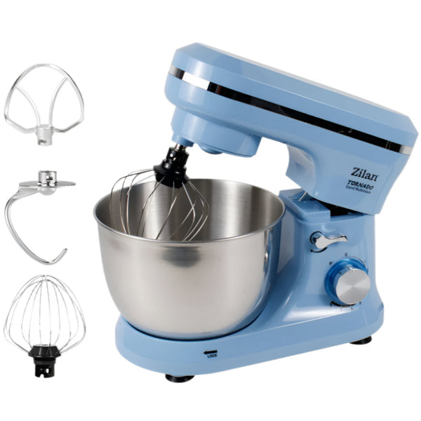 Multi Mixer cu Bol Tornado Zilan - 1000W, Bol 4.5L Inox, 8 Trepte + Puls, Frământare  - ZLN3192