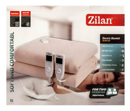 Pătură Electrică Dublă Zilan 160 x 140 cm, 120 W, 5 Trepte, Crem, imagine 3