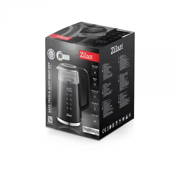 Fierbator Electric Zilan - 2200W, 1.7L, Ecran Digital, Temperaturi Reglabile, Negru - ZLN7859