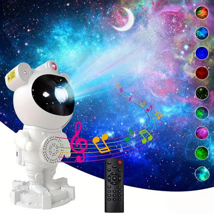 Proiector Stele Astronaut Luxis – Lampă de Veghe Multifuncțională cu Bluetooth, Telecomandă, Rotire 270°, Timer, USB – Univers Magic în Cameră Copilului