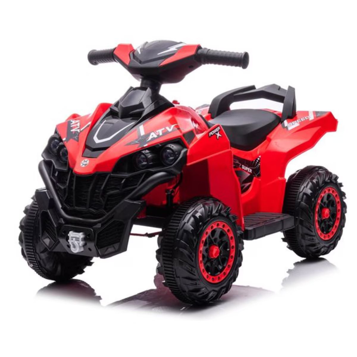 ATV Electric Copii cu Muzica si Lumini - 3 km/h, 72x43x50 cm, Unisex, Varsta 3-5 ani, Negru/Rosu – Distractie si Aventura in Siguranta