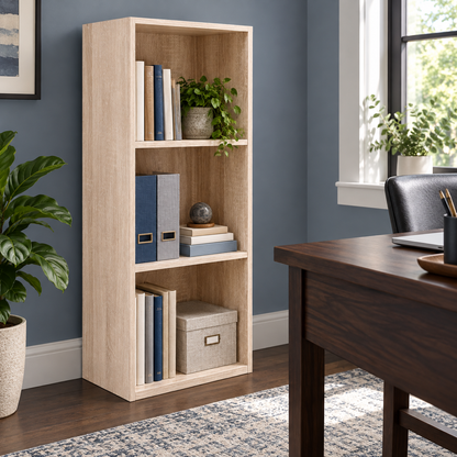 Etajeră Bibliotecă Luxis cu 3 Rafturi, MDF, 30 × 23,5 × 89 cm