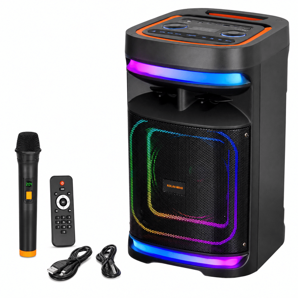 Boxă portabilă karaoke KOLAV M840, boxă și accesorii incluse