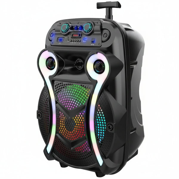 Boxă Portabilă Bluetooth Luxis Karaoke 15 Inch, 40W, Microfon Wireless, RGB, USB- ZQS-15102