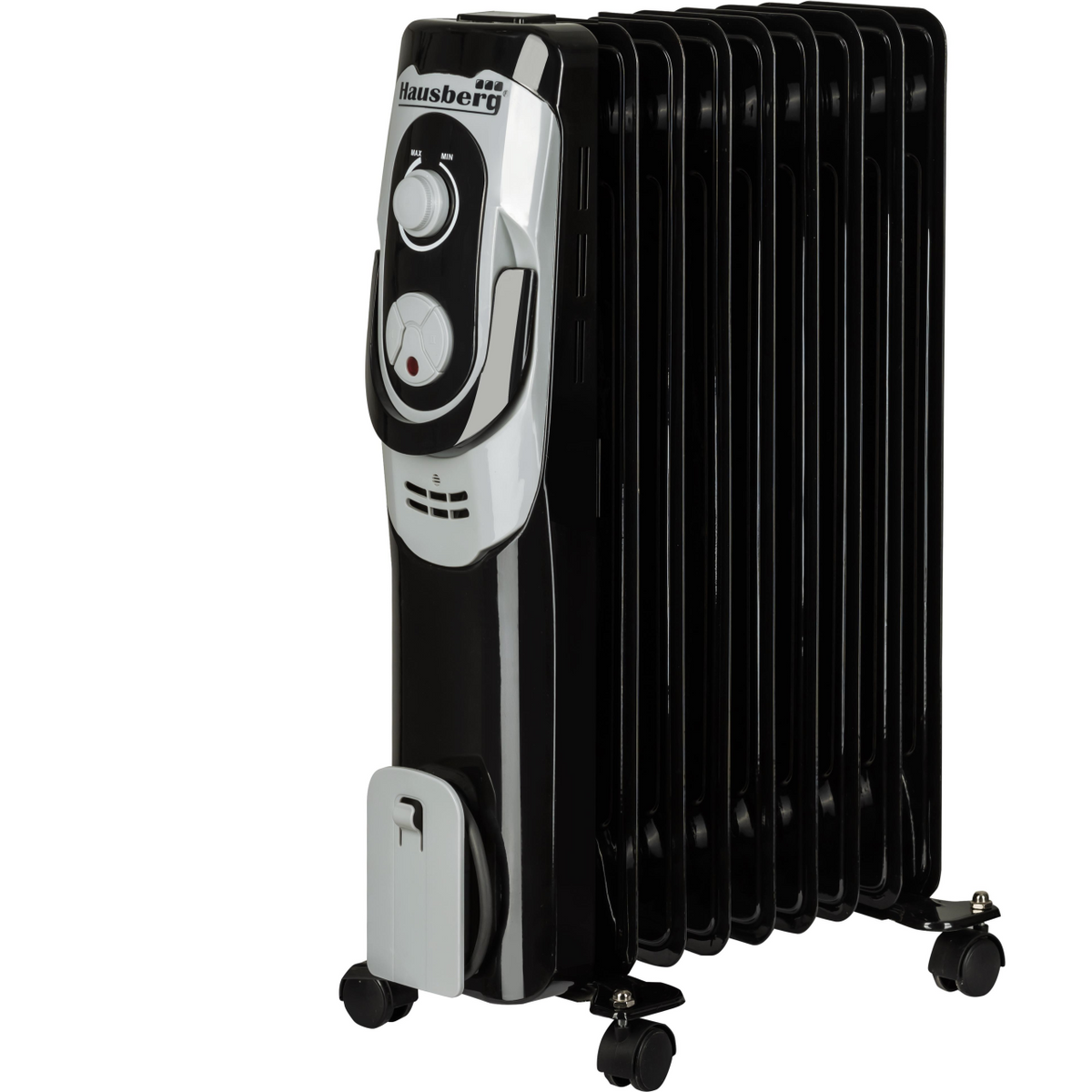 Calorifer Electric cu Ulei Hausberg, 2000 W, 9 Elemenți, 3 Trepte, Termostat Reglabil, Negru, HB8910NG