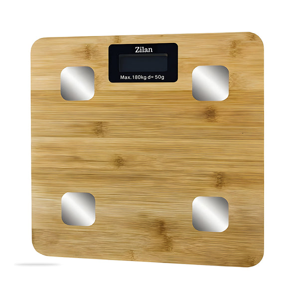 Cântar de Baie Zilan din Bambus, Bluetooth, 180 kg - ZLN9008