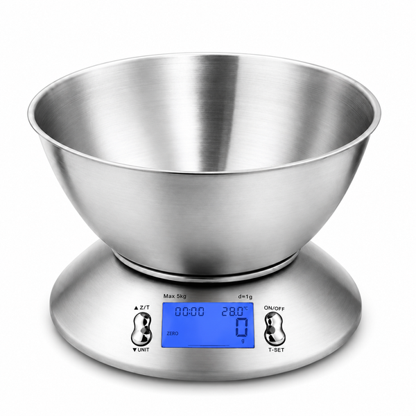 Cântar Electronic de Bucătărie LUXiS - 5 kg, Rezoluție 1 g, Bol din inox 1,8 L - 5021