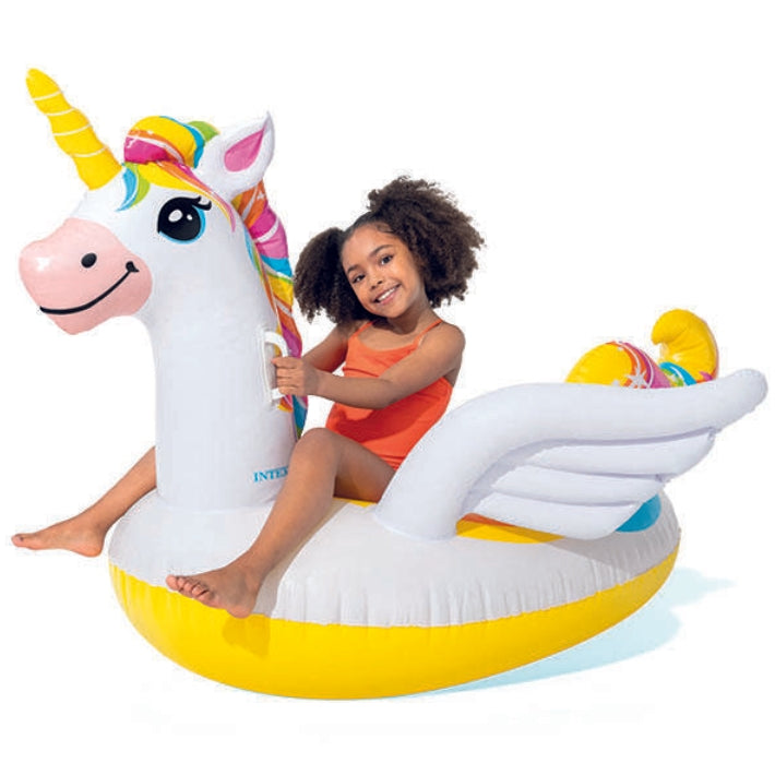 colac gonflabil unicorn si fetita