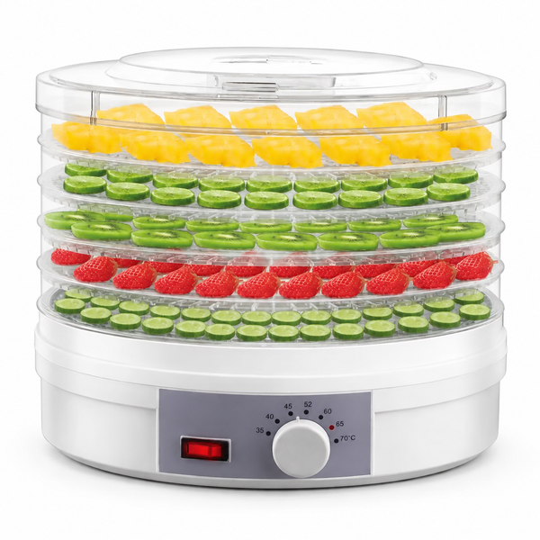 Deshidrator de Fructe și Legume LUXiS - 350 W, 5 tăvi, 35–70°C, Temperatură reglabilă - 9801