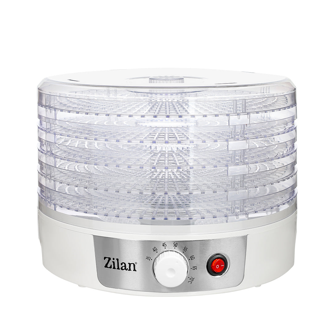 Deshidrator de alimente Zilan ZLN2037, 250 W, cu 5 tăvi transparente și termostat reglabil