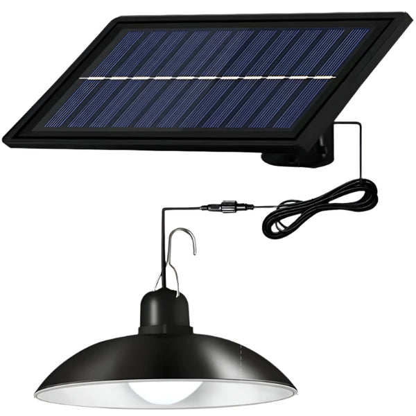 Lampă solară tip Pendul - 1 sau 2 becuri, panou solar, cablu de 3M, Telecomandă