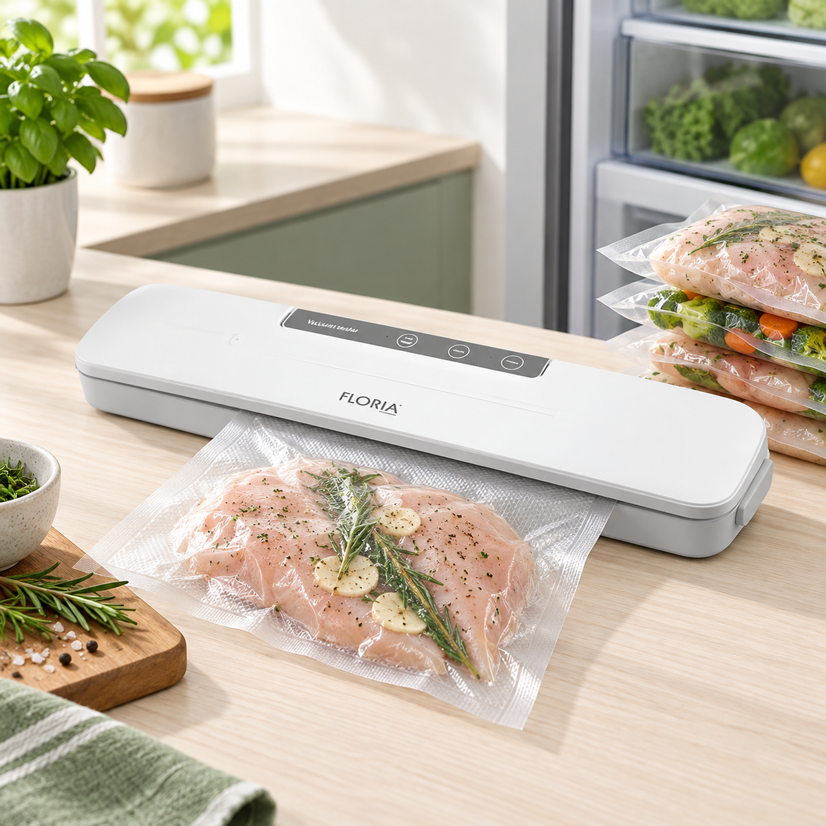 Alimente vidate cu Aparat de vidat Floria ZLN2419, 80 W, 30 cm, 10 pungi