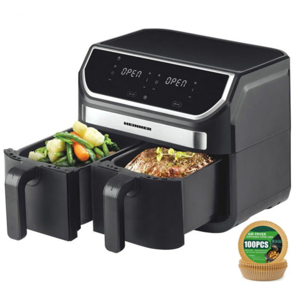 Friteuza Heinner - 8.5L, 1700W, 11 Programe, Digital, Gătește fără ulei, AirFryer - HAF-KDB1700BK