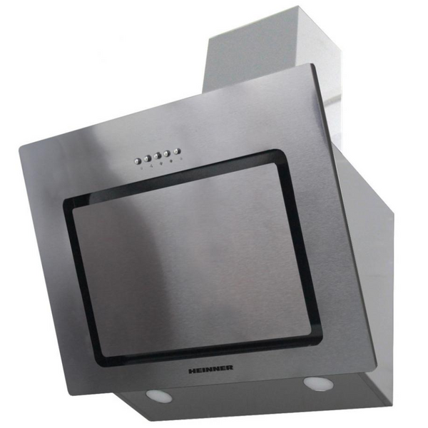 Hotă Decorativă Heinner - 60 cm, 594.5 m³/h, Design Înclinat, LED, Inox, Clasa B - DCH-650RIX
