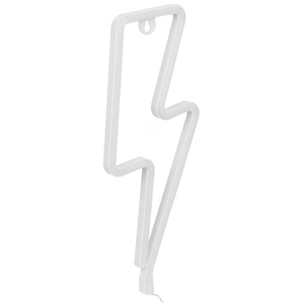 Lampă LED Neon Fulger Albastru - 11.5x28 cm, Tub Silicon, Lumină Intensă, Alimentare USB 1m - LIGHT-BOLT28