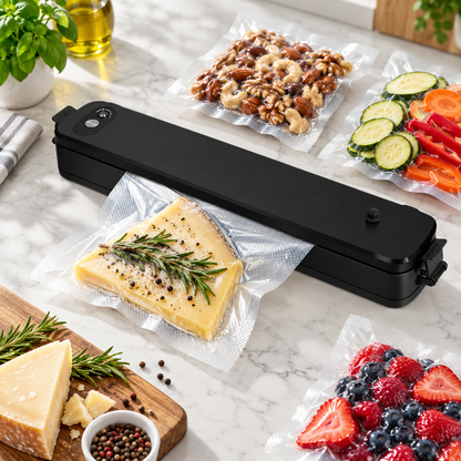 Aparat de Vidat și Sigilat Alimente - Vacuum Sealer 90W - Cadou: 10 Pungi de vidat