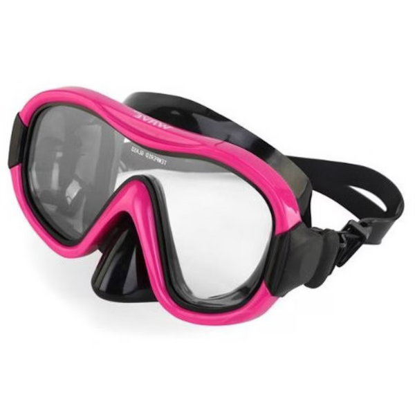 Ochelari Înot cu Protecție pentru Nas - Lentilă Transparență, Curea Reglabilă Silicon, Design Roz-Negru, 12+