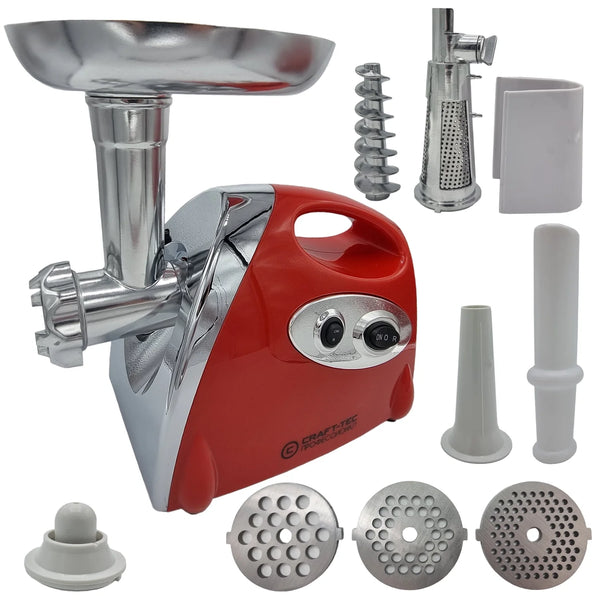 Mașină de Tocat Electrică Craft-TEC - 3500W, 3 Site, 2KG Carne, Accesorii de Roșii și Cârnați