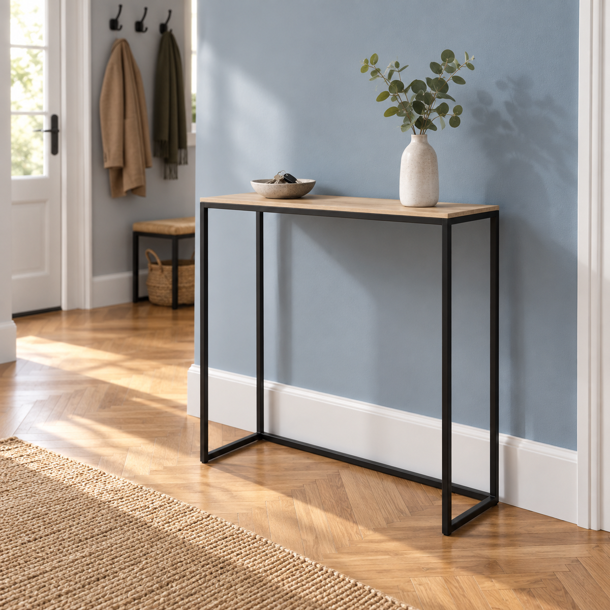 Măsuță Auxiliară Luxis cu Cadru Metalic, 56 × 26 × 66 cm