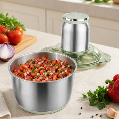 Tocător Electric Universal - 5L, 1000w, 4 Lame, Inox, Toacă Rapid: Carne, Legume, Fructe, Semințe, Nuci