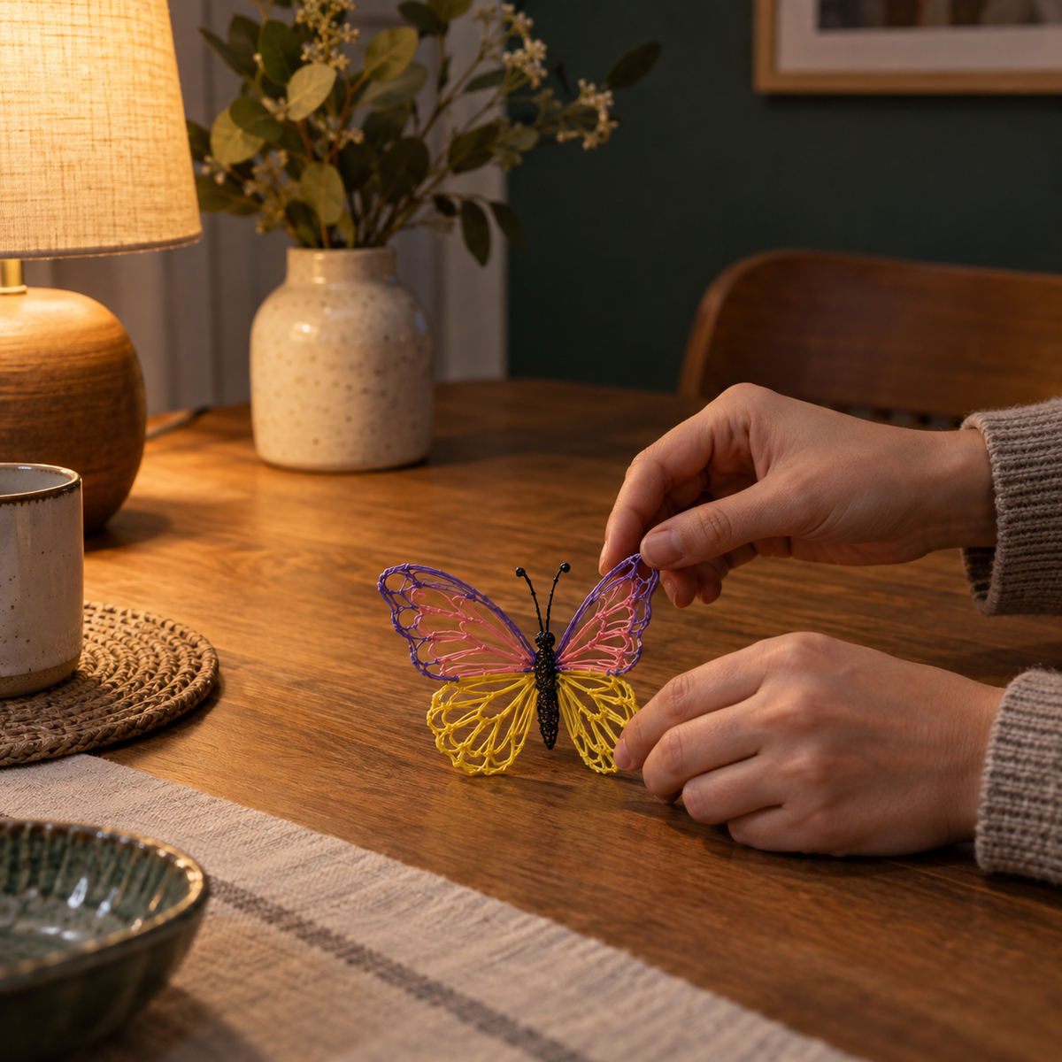 Inspirație: fluture realizat din filament pentru un proiect creativ de seară